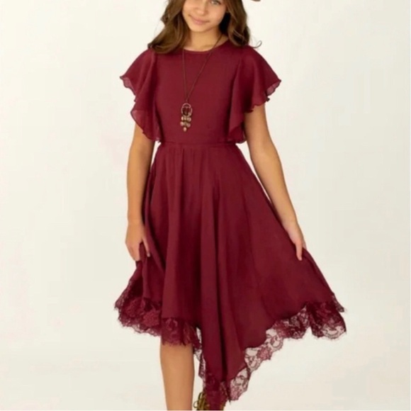 Joyfolie Other - Girls Joyfolie Lakynna Dress in Garnet Burgundy sz xsmall